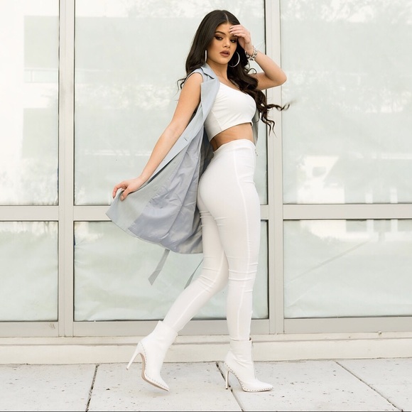 White High Waisted Legging Pants - Picture 4 of 8